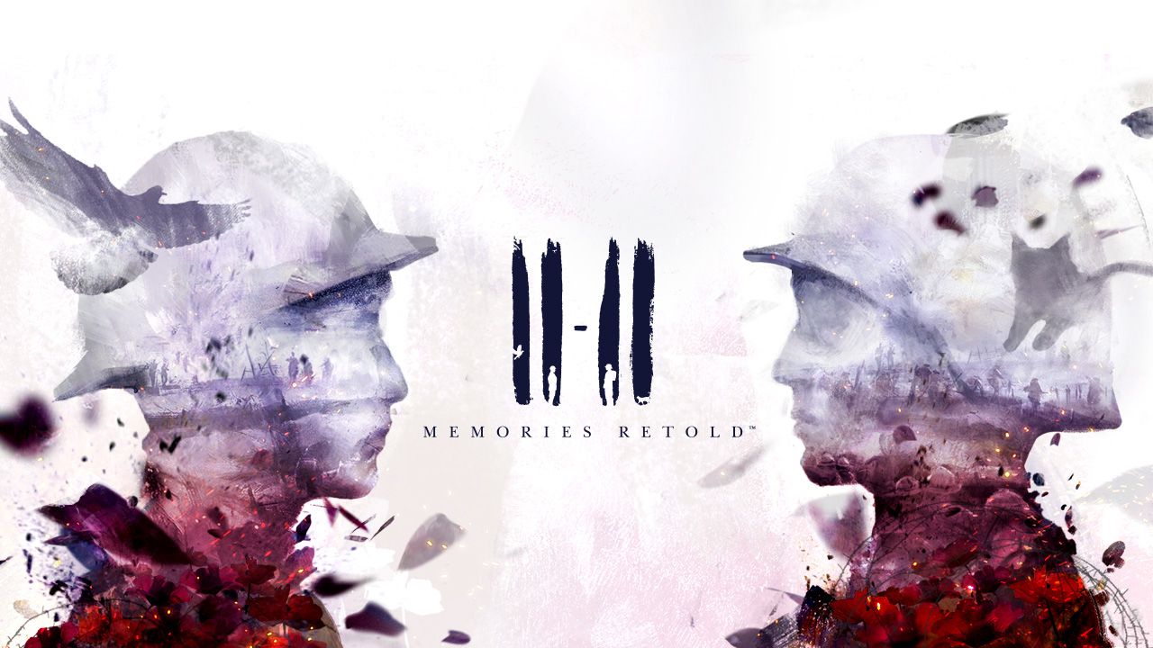 The game logo. Features two figures of soldiers facing each other, a shadow of a bird with one and a shadow of a cat with another. Between them is written: 'II-II: Memories Retold'.