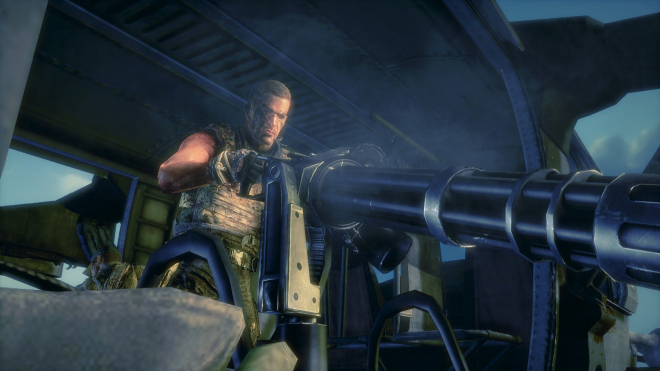 Walker using a minigun