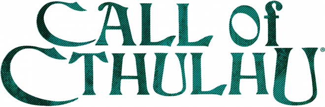 The game logo: large green letters saying 'Call of Cthulhu'.